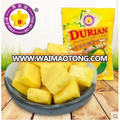 DURIAN SOFT CANDY : THAI AO CHI BRAND : MADE IN THAILAND : Durian candy .